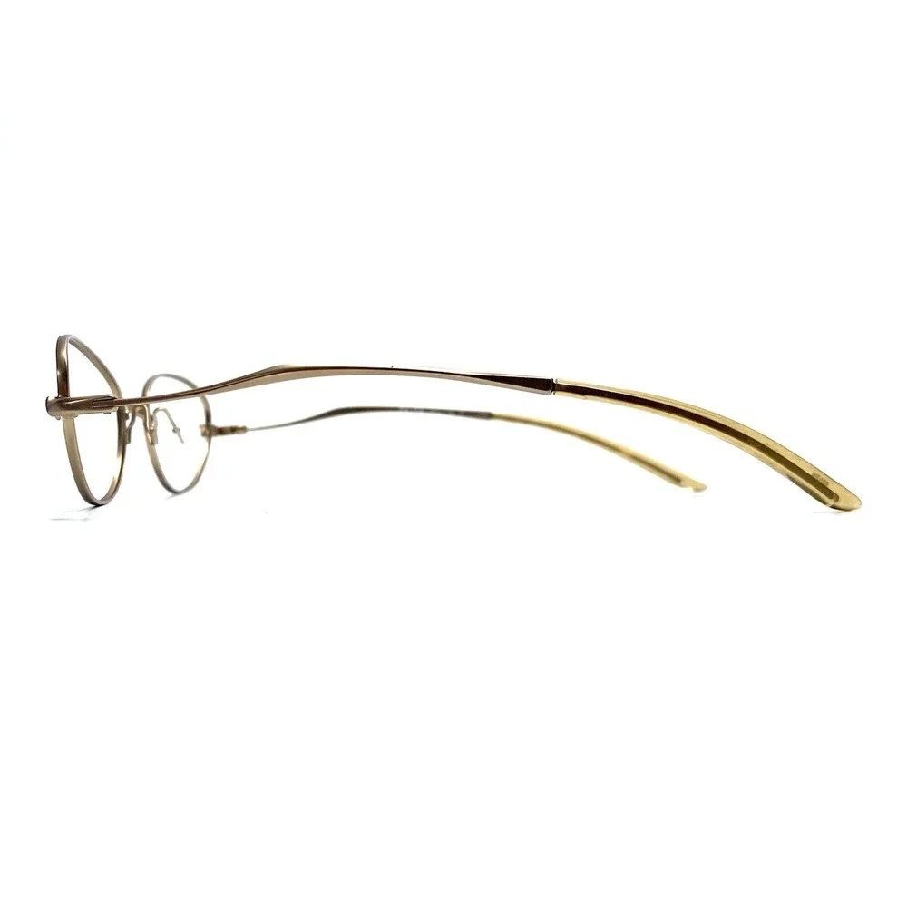 Prada Brushed Gold Oval Cat Eye Glasses Italy VPR69C 1AO2H1 53 16 135